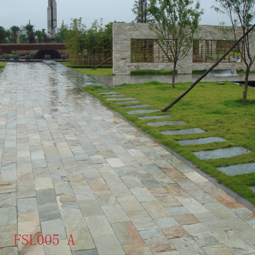 Quartzite Flooring Tiles-Glod Wood-Grain Quartzite